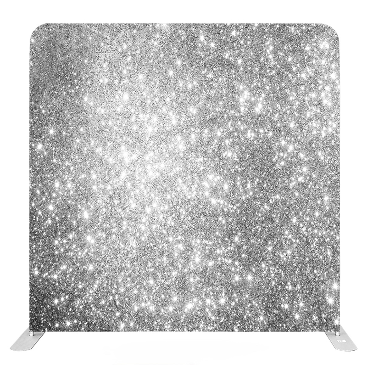 Silver sequin tension backdrop