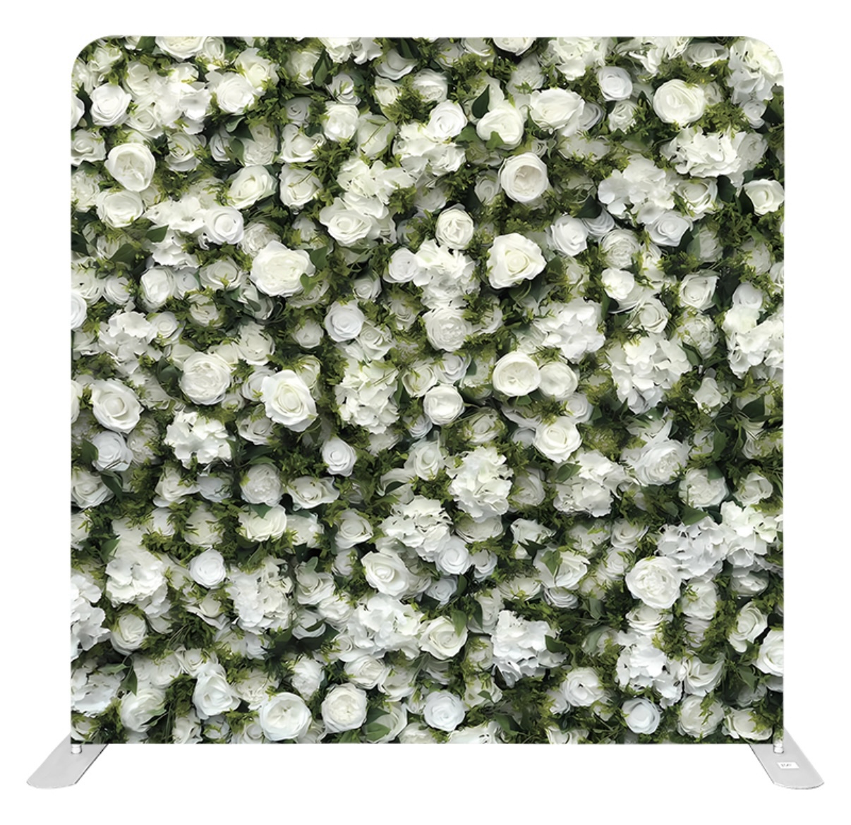 White and green floral tension backdrop